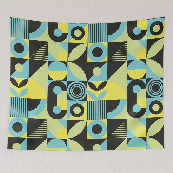 Item preview, Bauhaus Inspired Products For Aesthetic Bauhaus Interior Design: Blue and Yellow Multicolor Bauhaus designed and sold by Dezinix.