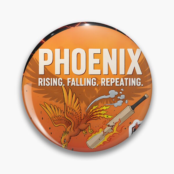 Item preview,  Birmingham Phoenix  Rising. Falling. Repeating. Satirical Cricket Badge designed and sold by BruceMarsali8.