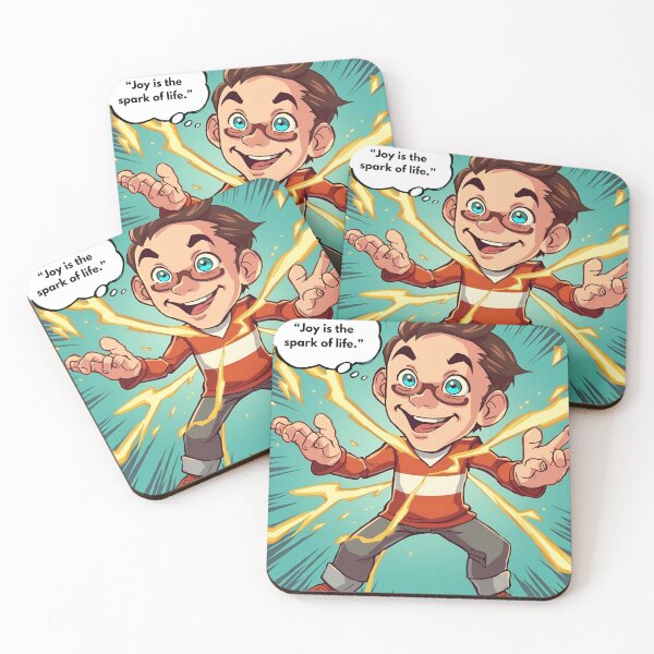 Item preview, Joy Is the Spark of Life – Positive Vibes Cartoon Design designed and sold by george335555.
