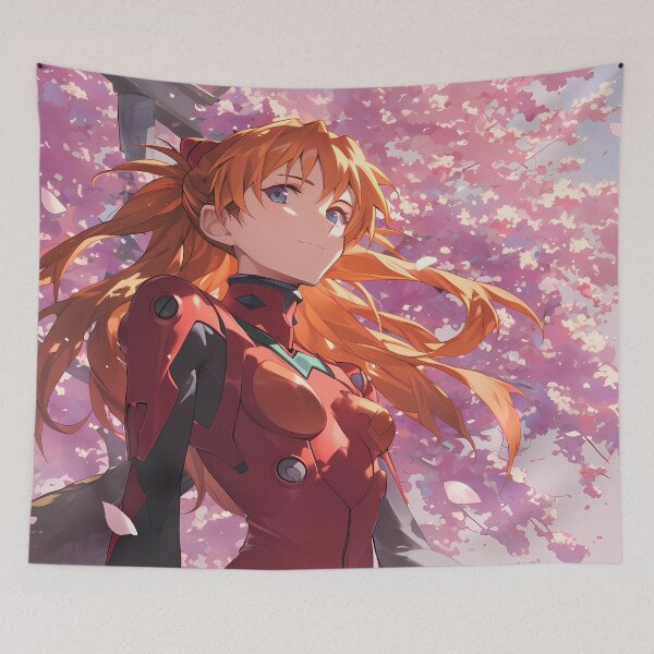 Item preview, Neon Asuka Langley Soryu Evangelion Anime Confident Cherry Blossom Pilot designed and sold by GABRIELMURPHY.