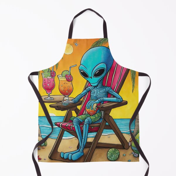 Item preview, Alien on a tropical beach drinking a cocktail designed and sold by Colin Bentham.
