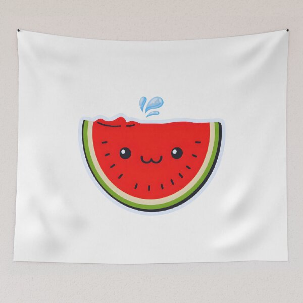 Item preview, Kawaii Watermelon Slice with Water Droplets – Cute Fruit Sticker designed and sold by OsasChild.