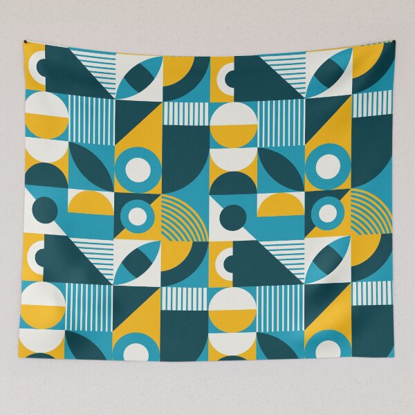 Item preview, Bauhaus Inspired Products For Aesthetic Bauhaus Interior Design: Blue Teal and Yellow Multicolor  Bauhaus designed and sold by Dezinix.