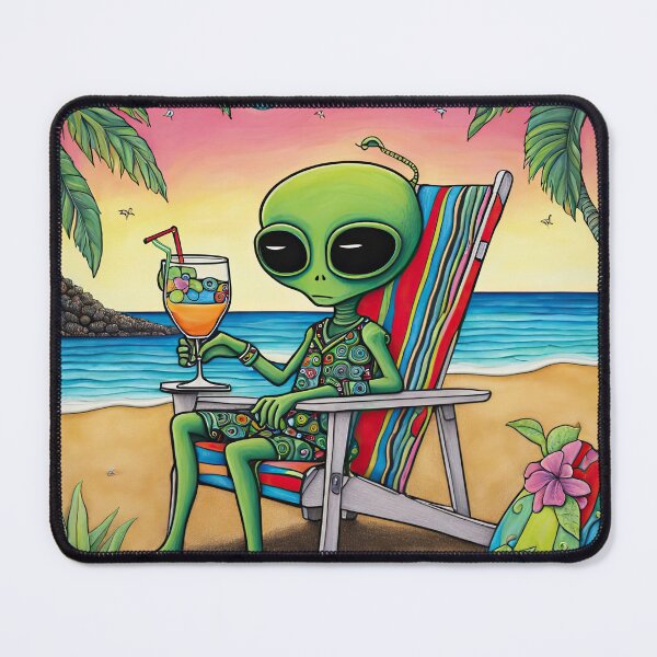 Item preview, Alien on a tropical beach drinking a cocktail designed and sold by Colin Bentham.