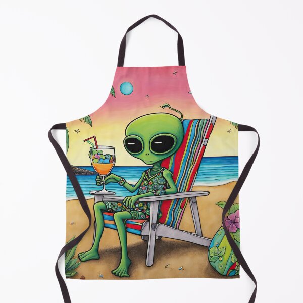 Item preview, Alien on a tropical beach drinking a cocktail designed and sold by Colin Bentham.