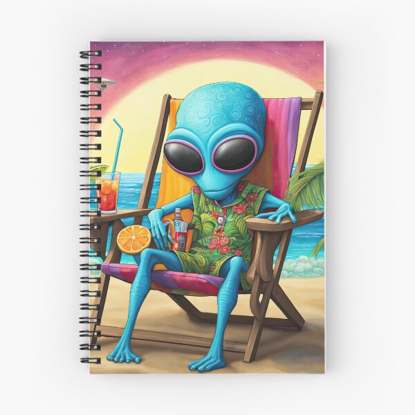 Item preview, Extraterrestre en una playa tropical bebiendo un cóctel designed and sold by Colin Bentham.