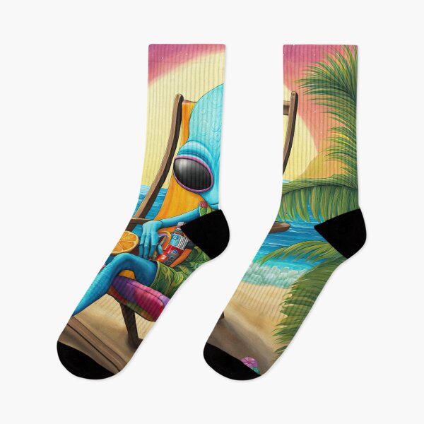 Item preview, Alien on a tropical beach drinking a cocktail designed and sold by Colin Bentham.