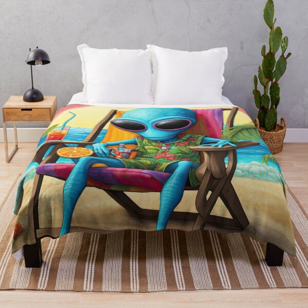 Item preview, Alien on a tropical beach drinking a cocktail designed and sold by Colin Bentham.