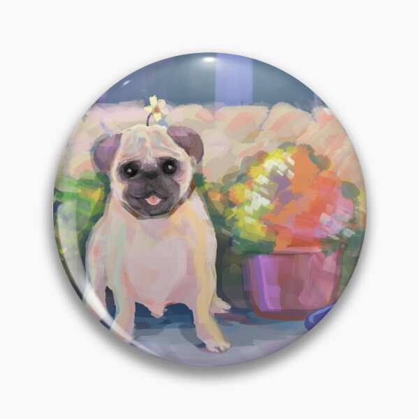 Item preview, Happy Little Pug Puppy Art designed and sold by sa-Made.