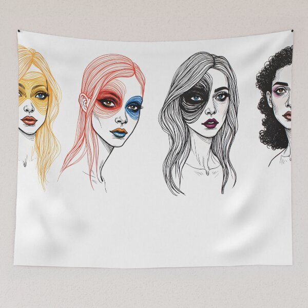 Item preview, Artistic Portraits of Women | Graphic and Colorful Art designed and sold by FaceArt treasures.