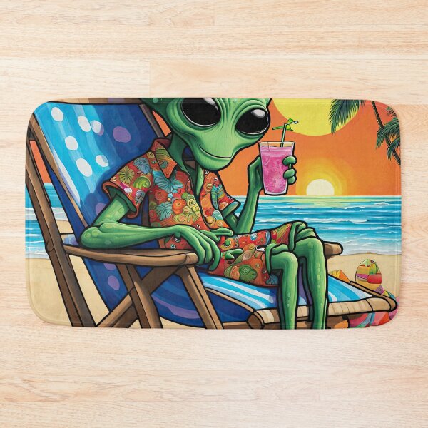 Item preview, Alien on a tropical beach drinking a cocktail designed and sold by Colin Bentham.
