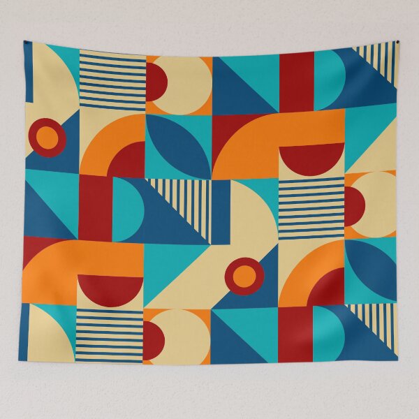 Item preview, Bauhaus Inspired Products For Aesthetic Bauhaus Interior Design: Yellow Blue and Orange Multicolor Bauhaus designed and sold by Ideeplyfeltit.