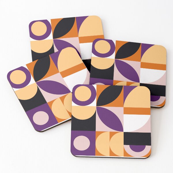Item preview, Bauhaus Inspired Products For Aesthetic Bauhaus Interior Design: Purple and Orange Multicolor Bauhaus designed and sold by Ideeplyfeltit.