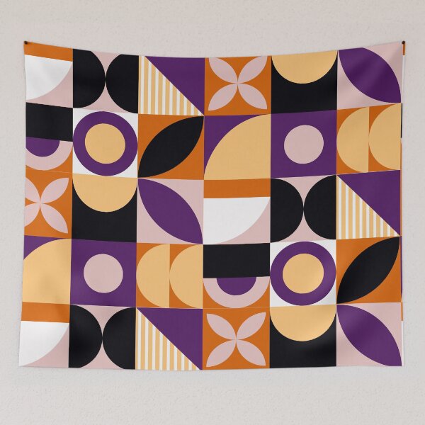 Item preview, Bauhaus Inspired Products For Aesthetic Bauhaus Interior Design: Purple and Orange Multicolor Bauhaus designed and sold by Ideeplyfeltit.