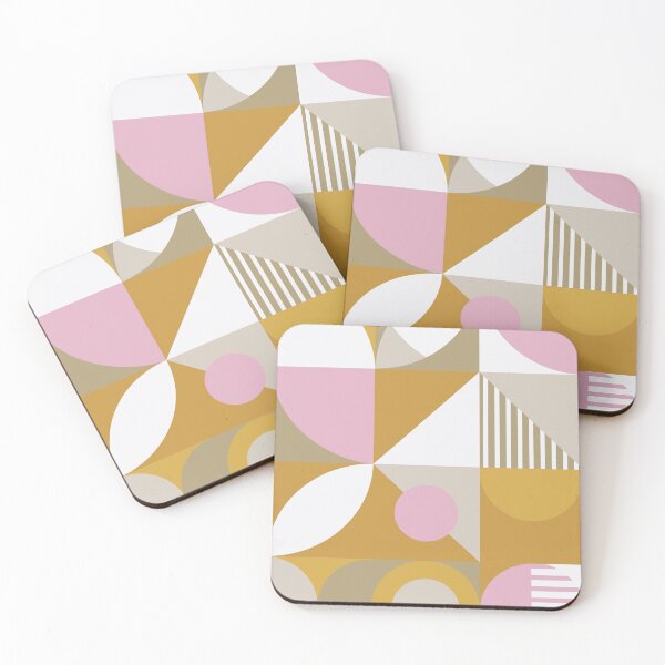 Item preview, Bauhaus Inspired Products For Aesthetic Bauhaus Interior Design: Pink and Mustard Contrast Bauhaus designed and sold by Dezinix.