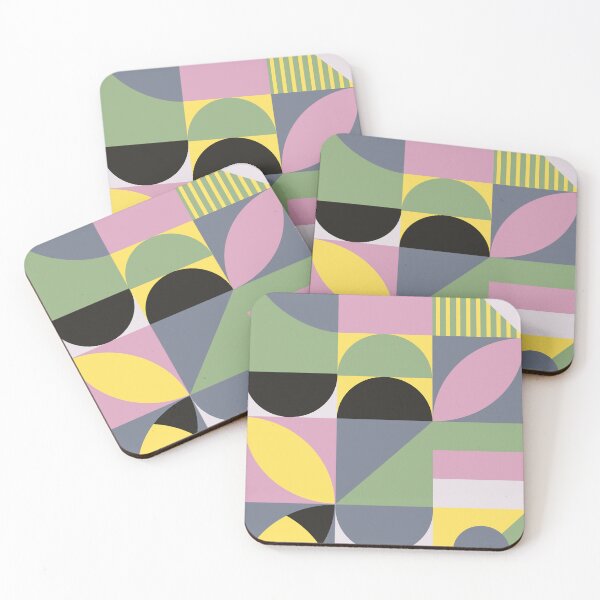 Item preview, Bauhaus Inspired Products For Aesthetic Bauhaus Interior Design: Pink, Green, and Gray Multicolor Bauhaus designed and sold by Dezinix.