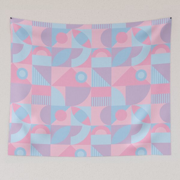 Item preview, Bauhaus Inspired Products For Aesthetic Bauhaus Interior Design: Blue and Pink Pastel color Palette Bauhaus designed and sold by Ideeplyfeltit.