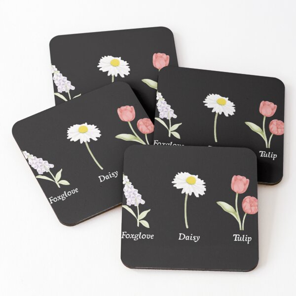Item preview, Spring Blossom Medley: Watercolor Daisy, Red Tulips & Purple Foxglove Art designed and sold by SyndyLynch.