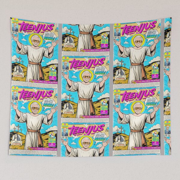 Item preview, Retro Comic Messiah Parody - "Miracle Right Here, Nerd!" designed and sold by SyndyLynch.