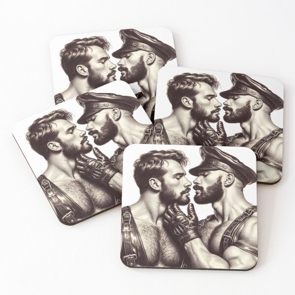 Item preview, Leather Daddies 'Come Here' Berlin Gay Leder Pride Graphic Design designed and sold by ItsAKinkThing.