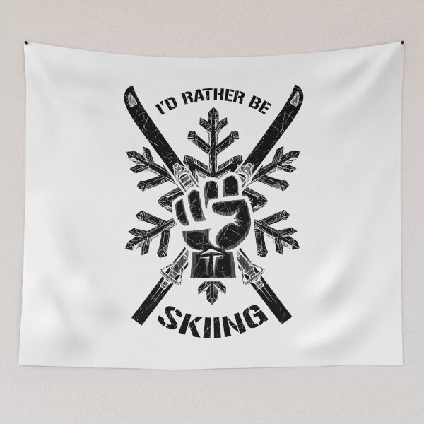 Item preview, I'd Rather Be Skiing Ski Protest Fist Skier Snowflake Skiers designed and sold by GrandeDuc.