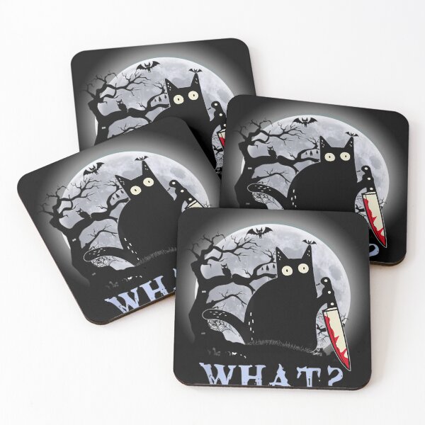 Item preview, Cat What_ Murderous Black Cat With Knife Halloween designed and sold by SulemanaGordil.