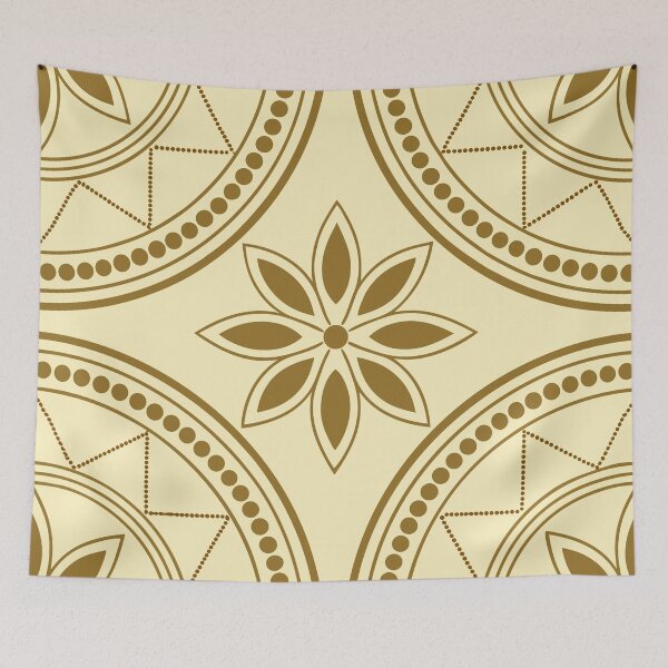 Item preview, MUSTARD YELLOW MANDALA FLORAL PATTERN designed and sold by trengeee.