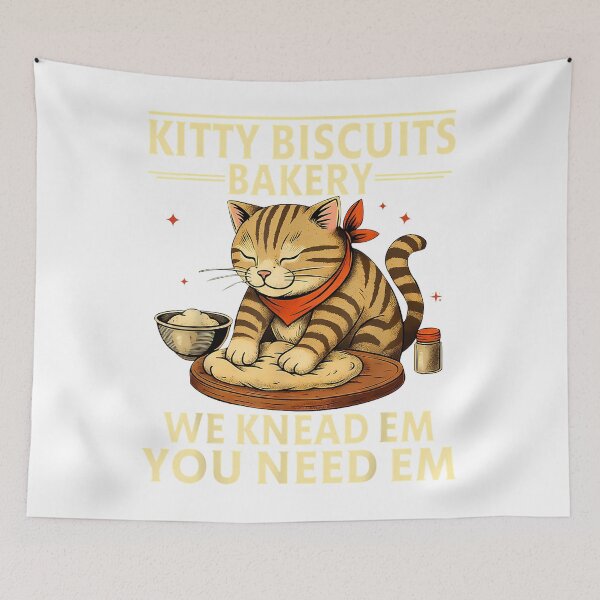 Item preview, Kitty Biscuits Bakery We Knead Em You Need Em Cat Baking T-Shirt designed and sold by krotkrot.