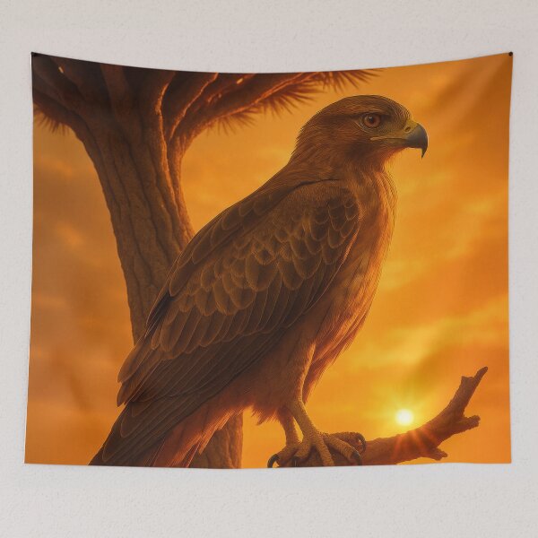 Item preview, Buzzard in the evening light with dragon tree on Socotra designed and sold by BreakingWorse.