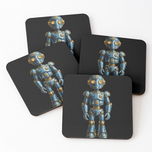 Item preview, Cartoon Robot Blue and Gold designed and sold by Static-Fractal.