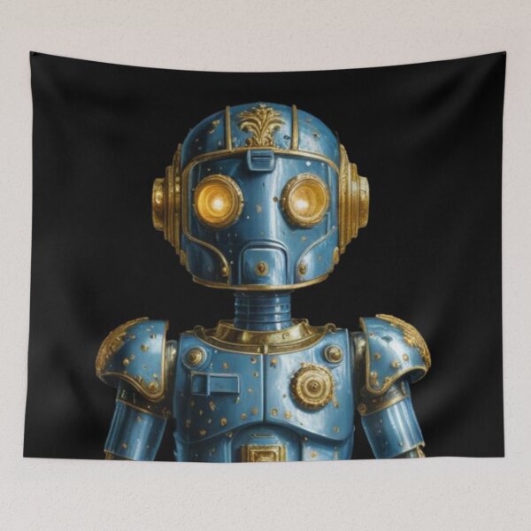 Item preview, Cartoon Robot Blue and Gold designed and sold by Static-Fractal.