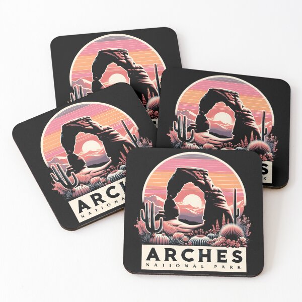 Item preview, Arches National Park Retro Sunset Style Delicate Arch designed and sold by Georgidy.