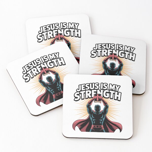 Item preview, Jesus Is My Strength Christian Design | Bible Verse Superhero Faith Art | Inspirational Scripture Graphic designed and sold by HahaHandlesHub.