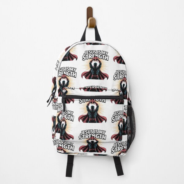 Item preview, Jesus Is My Strength Christian Design | Bible Verse Superhero Faith Art | Inspirational Scripture Graphic designed and sold by HahaHandlesHub.