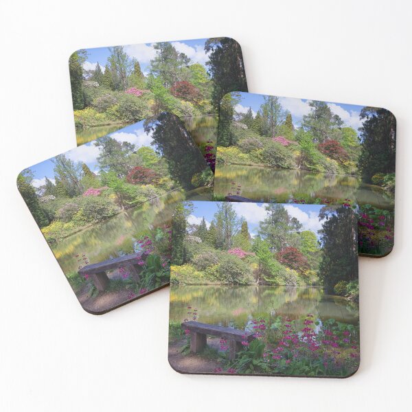 Item preview, A bench in front of a pond in an English Garden designed and sold by John Gilham - Landscape Photography.