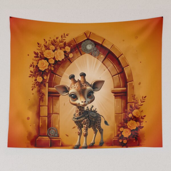 Item preview, Baby giraffe in steampunk-cartoon style designed and sold by nicky2342.