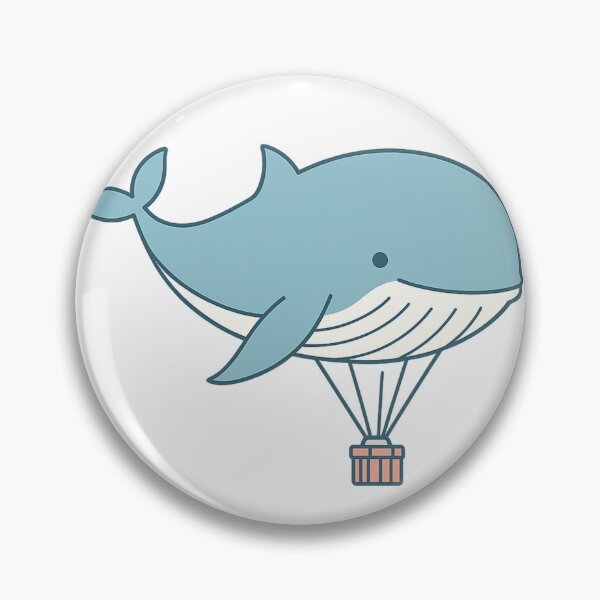 Item preview, Flying Whale Hot Air Balloon – Whimsical Cartoon Art designed and sold by haitrieuic96.