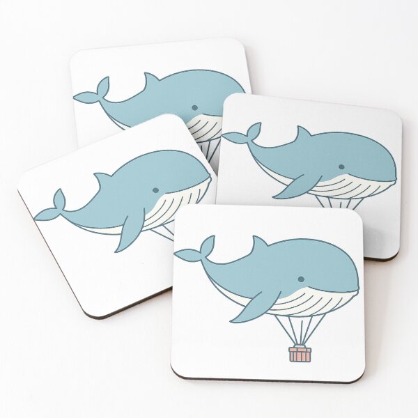 Item preview, Flying Whale Hot Air Balloon – Whimsical Cartoon Art designed and sold by haitrieuic96.