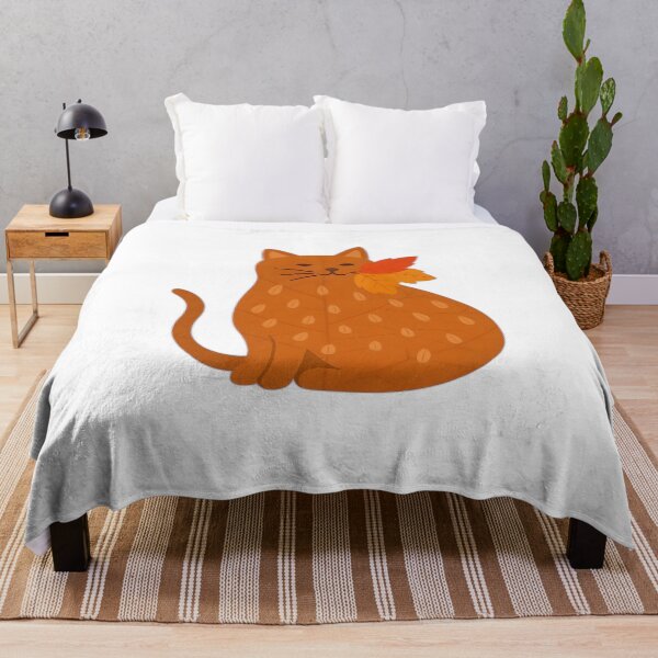 Item preview, Autumn Cat with Leaf – Cozy Fall Vibes designed and sold by GoxyVision.