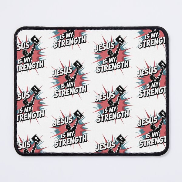 Item preview, Jesus Is My Strength | Christian Superhero Faith Design | Bible Verse Inspirational Graphic designed and sold by HahaHandlesHub.