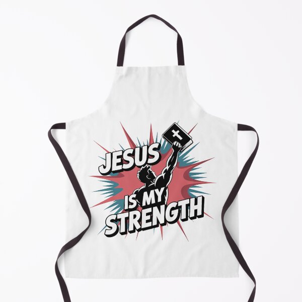 Item preview, Jesus Is My Strength | Christian Superhero Faith Design | Bible Verse Inspirational Graphic designed and sold by HahaHandlesHub.