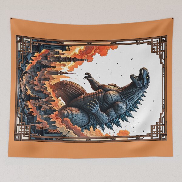 Item preview, Infernal Kaiju Beast Unleashed Upon Crumbling Tokyo City designed and sold by BorgSpareParts.