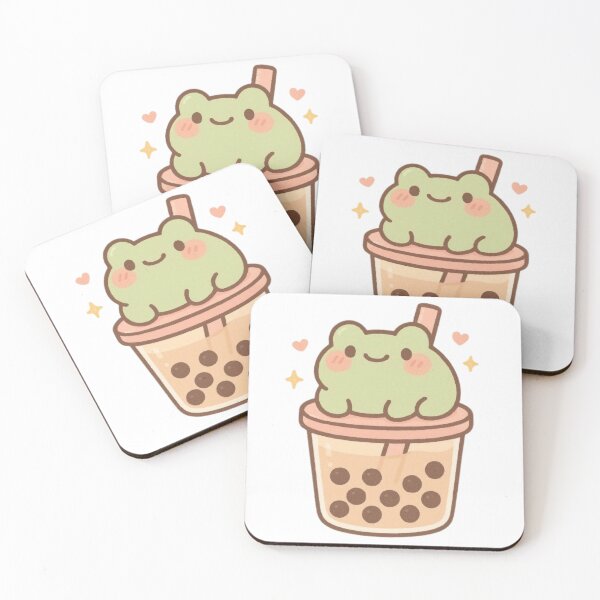 Item preview, Chubby Frog Sitting on a Bubble Tea Cup designed and sold by JCDreamcraft.
