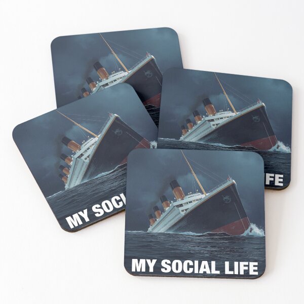 Item preview, The Titanic Sinking" My Social Life" lol funny lol shirt No SOCIAL LIFE LOL, N8 Gants Design designed and sold by The Far Far North.