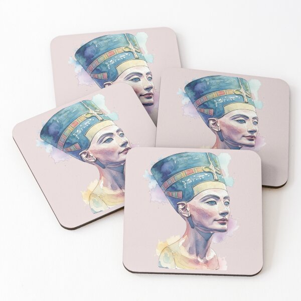 Item preview, Nefertiti Watercolor Portrait – Egyptian Queen Bust designed and sold by Eye Of Horus.