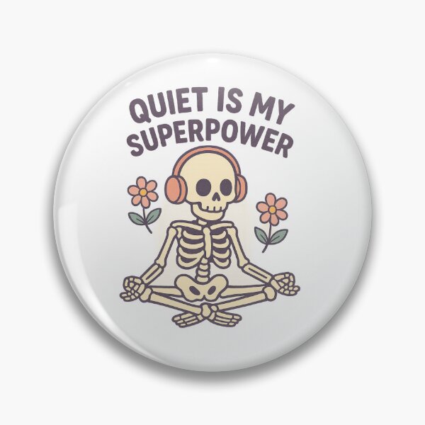 Item preview, Quiet Is My Superpower – Kawaii Skeleton Pastel Goth Design designed and sold by AmeliaKrysiak.