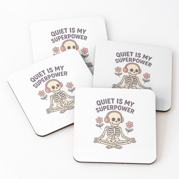 Item preview, Quiet Is My Superpower – Kawaii Skeleton Pastel Goth Design designed and sold by AmeliaKrysiak.