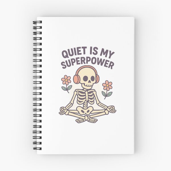 Item preview, Quiet Is My Superpower – Kawaii Skeleton Pastel Goth Design designed and sold by AmeliaKrysiak.