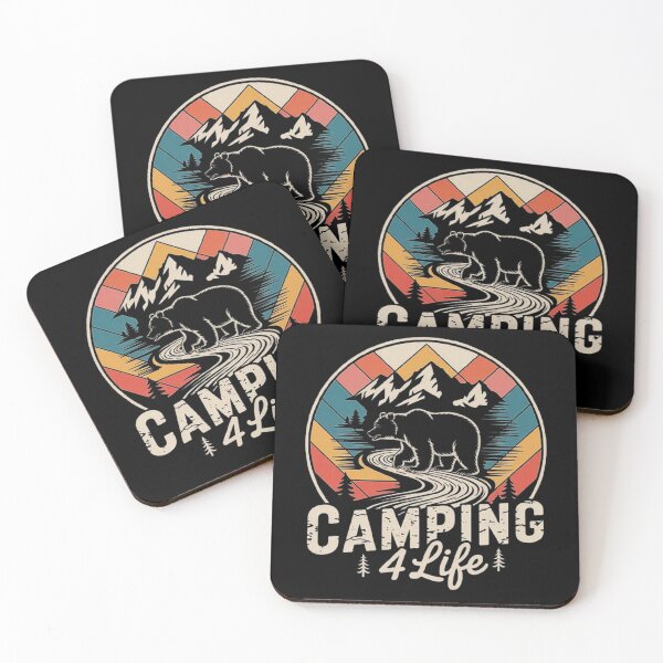 Item preview, Camping 4 Life Retro Bear Mountain Adventure Design designed and sold by love3617.