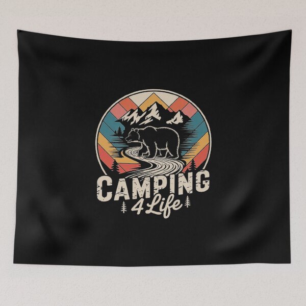 Item preview, Camping 4 Life Retro Bear Mountain Adventure Design designed and sold by love3617.
